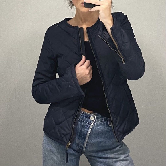 L.O.G.G. by H&M Quilted Jacket Size 4 Navy Blue - Picture 4 of 9